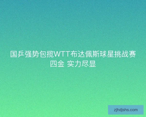 国乒强势包揽WTT布达佩斯球星挑战赛四金 实力尽显